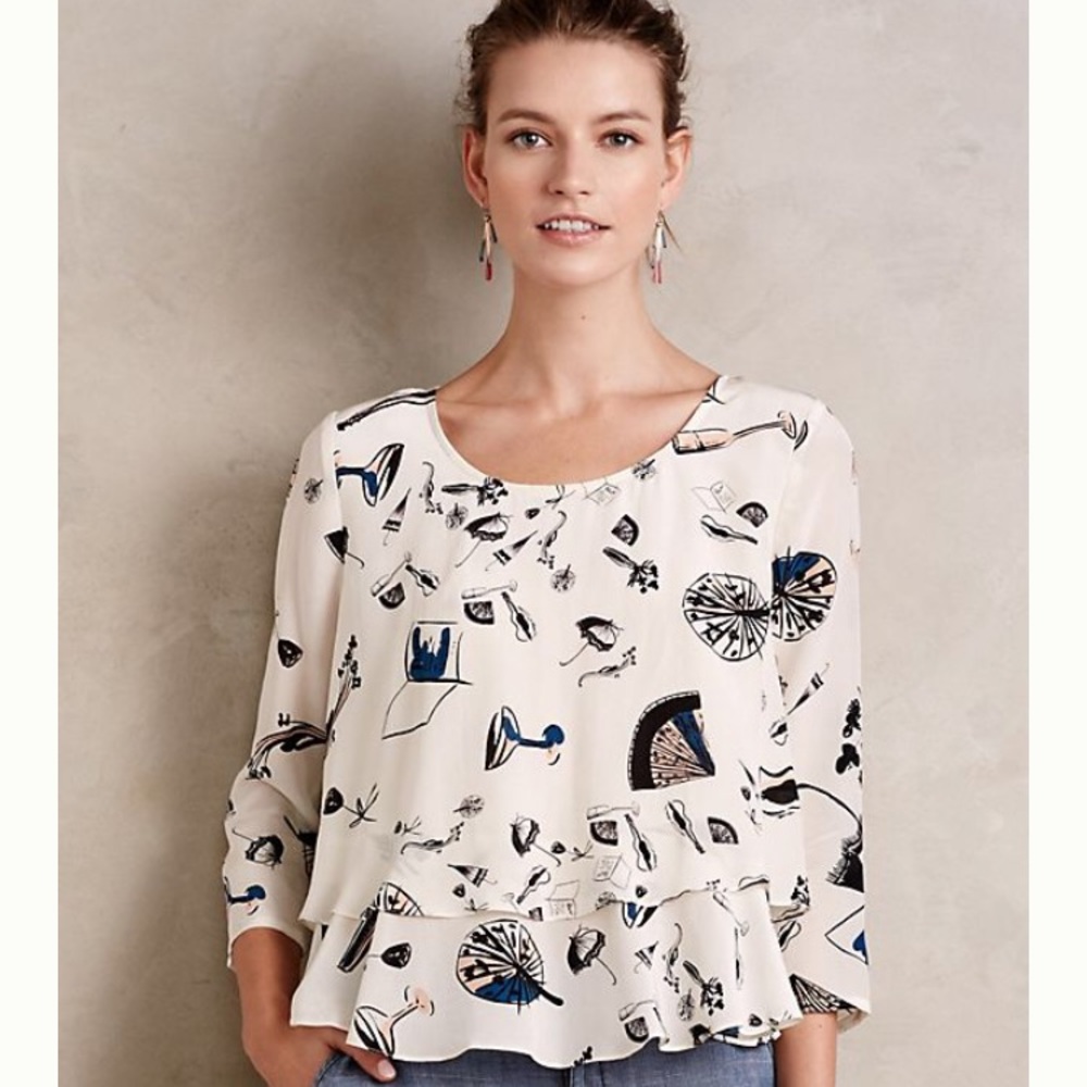 Anthropologie Maeve on the town swing top sz 6